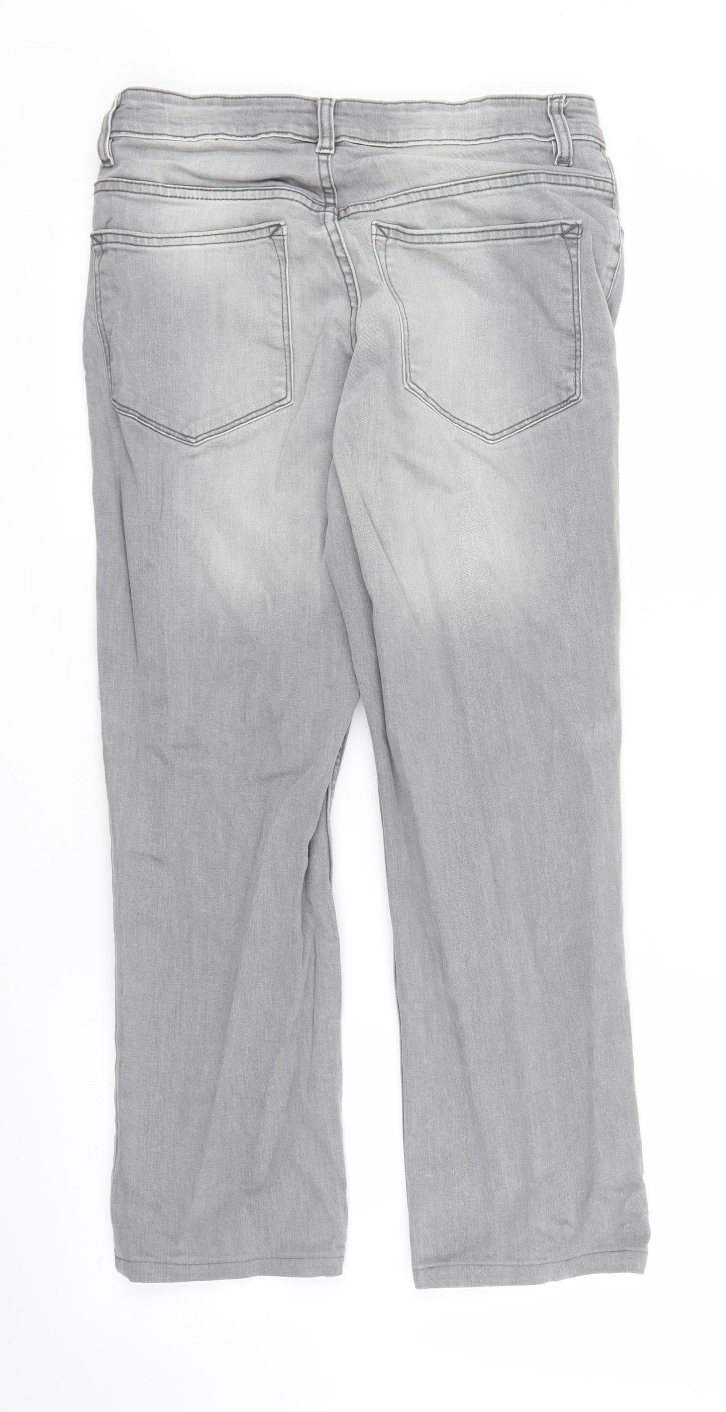 Preworn Mens Grey  Denim Straight Jeans Size 26 in L25 in