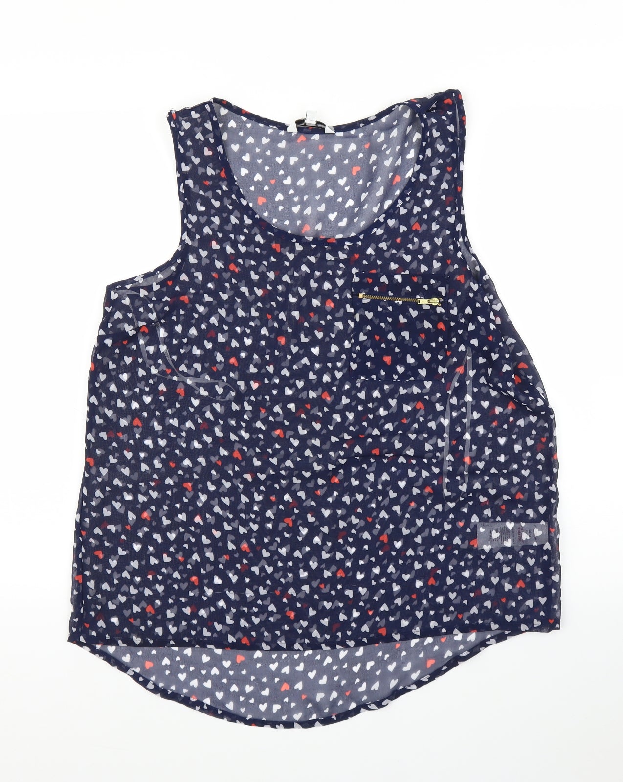 New Look Womens Blue   Basic Blouse Size 14  - Love Heart