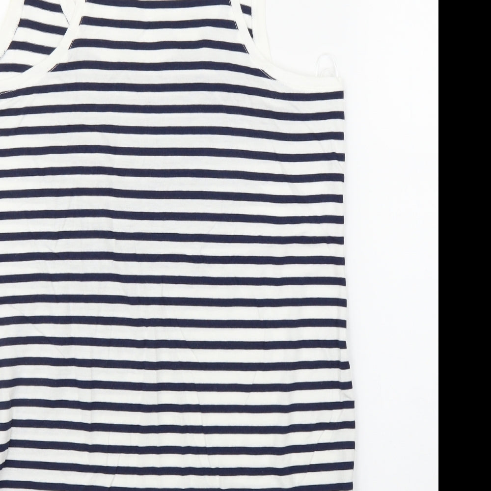 Debenhams Womens Blue Striped  Tunic Tank Size 14