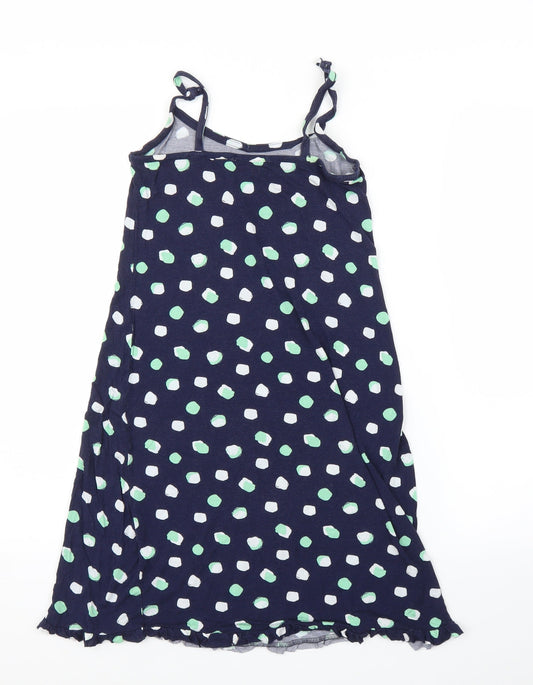 M&S Womens Blue Polka Dot  Tunic Blouse Size 8
