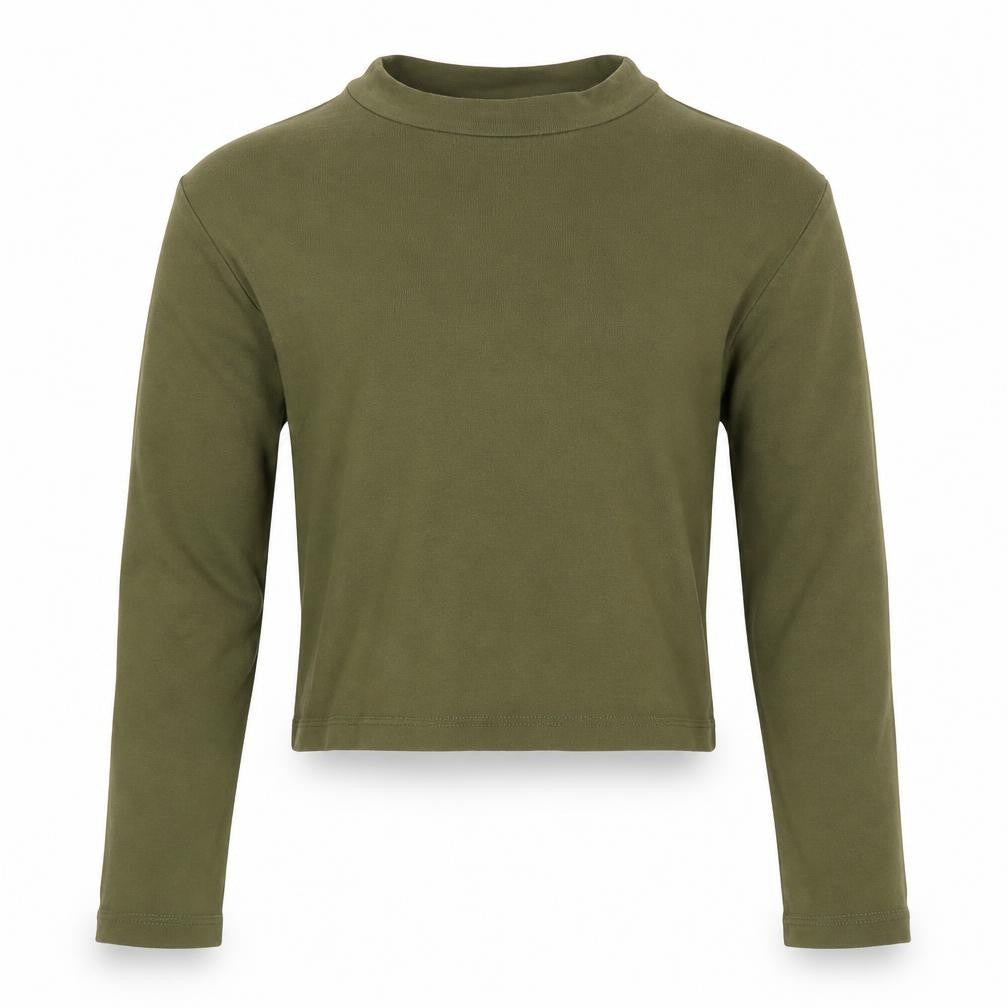 Front view of New Look girls’ green cropped t-shirt, size 9, years