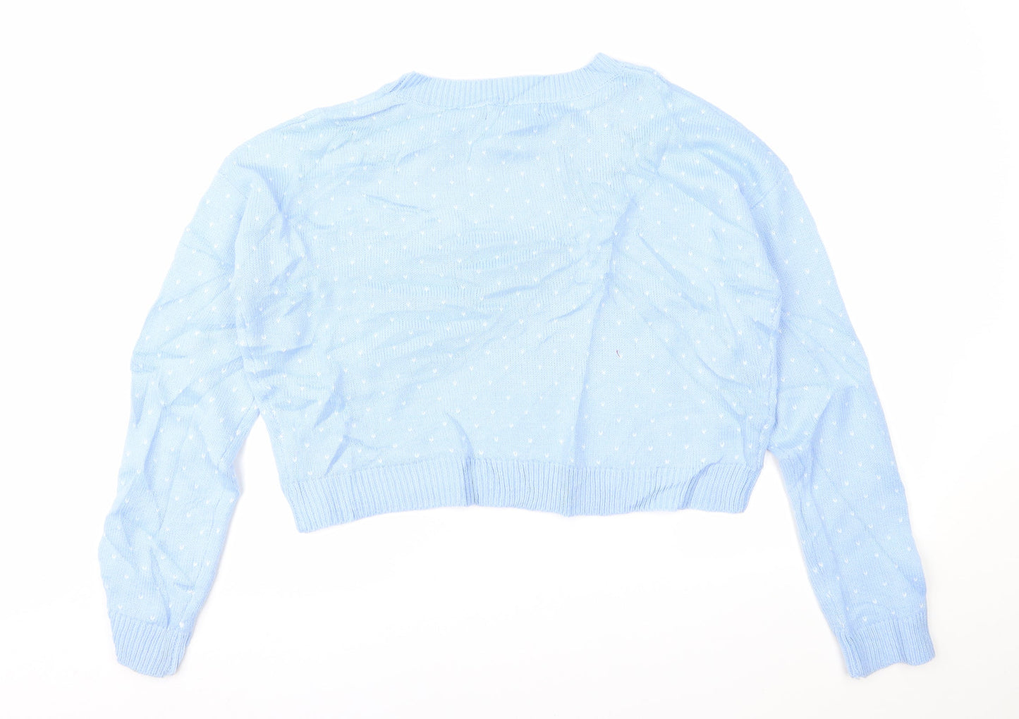 Missguided Womens Blue Fair Isle  Pullover Jumper Size M