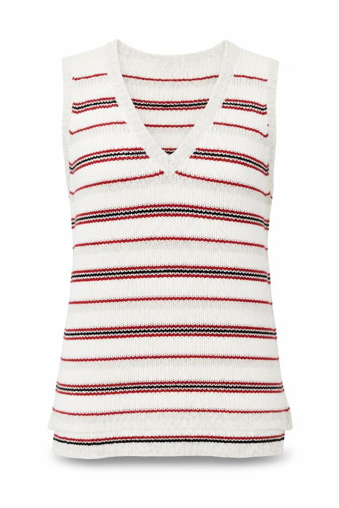 Papaya Womens Beige Striped  Vest Jumper Size 8