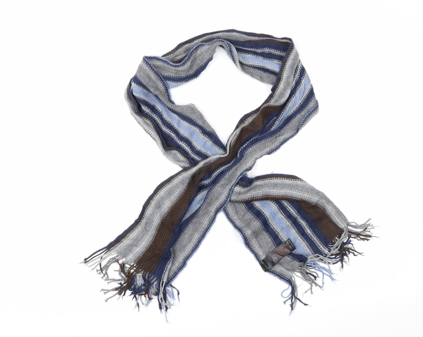 Debenhams Mens Blue Striped  Rectangle Scarf Scarf Size Regular
