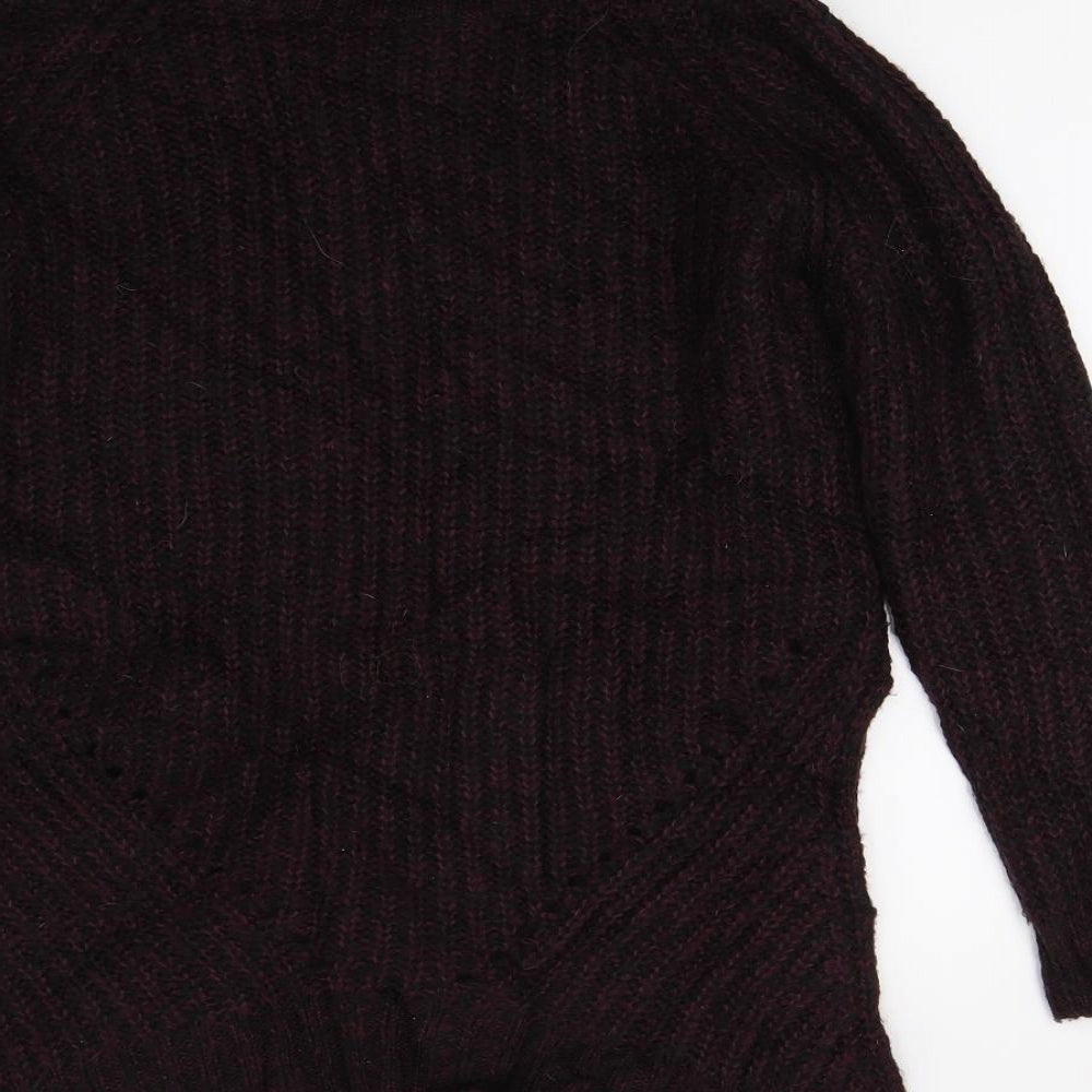 Papaya Womens Red  Knit Pullover Jumper Size S
