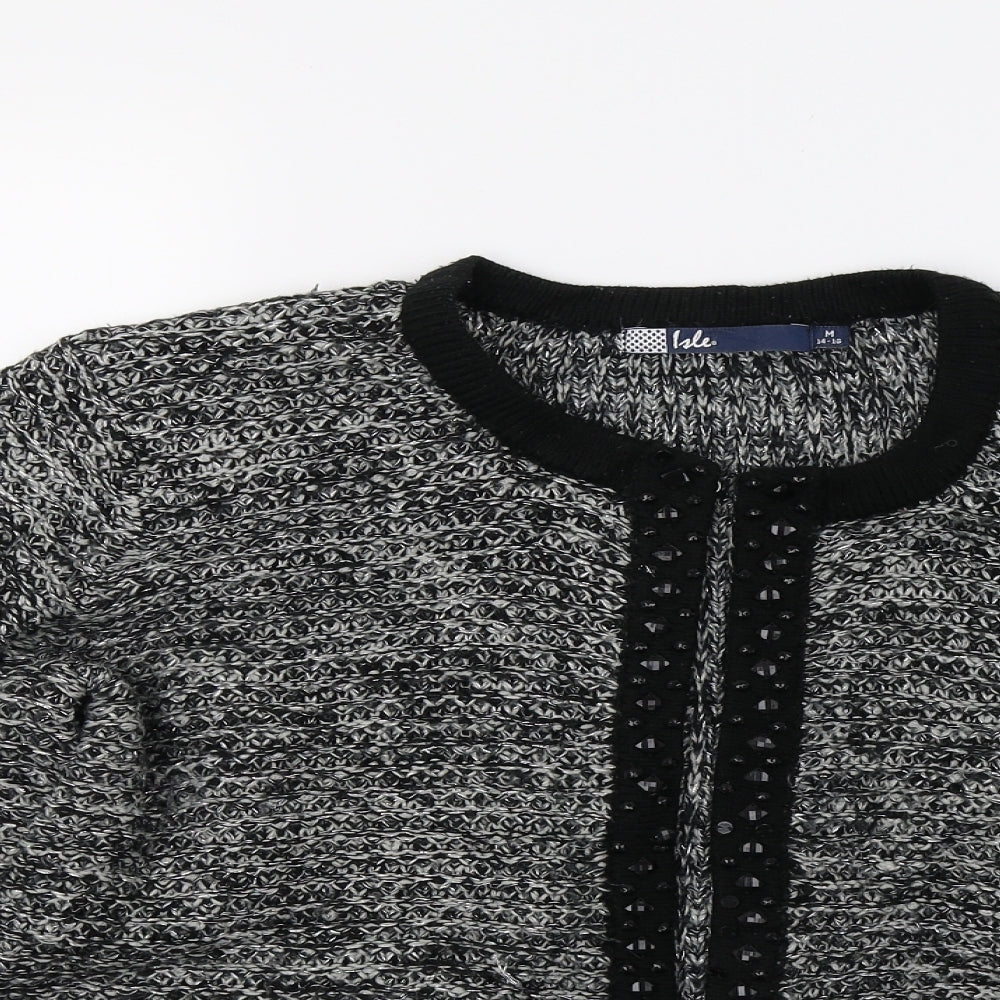 Isle Womens Grey  Knit Cardigan Jumper Size M