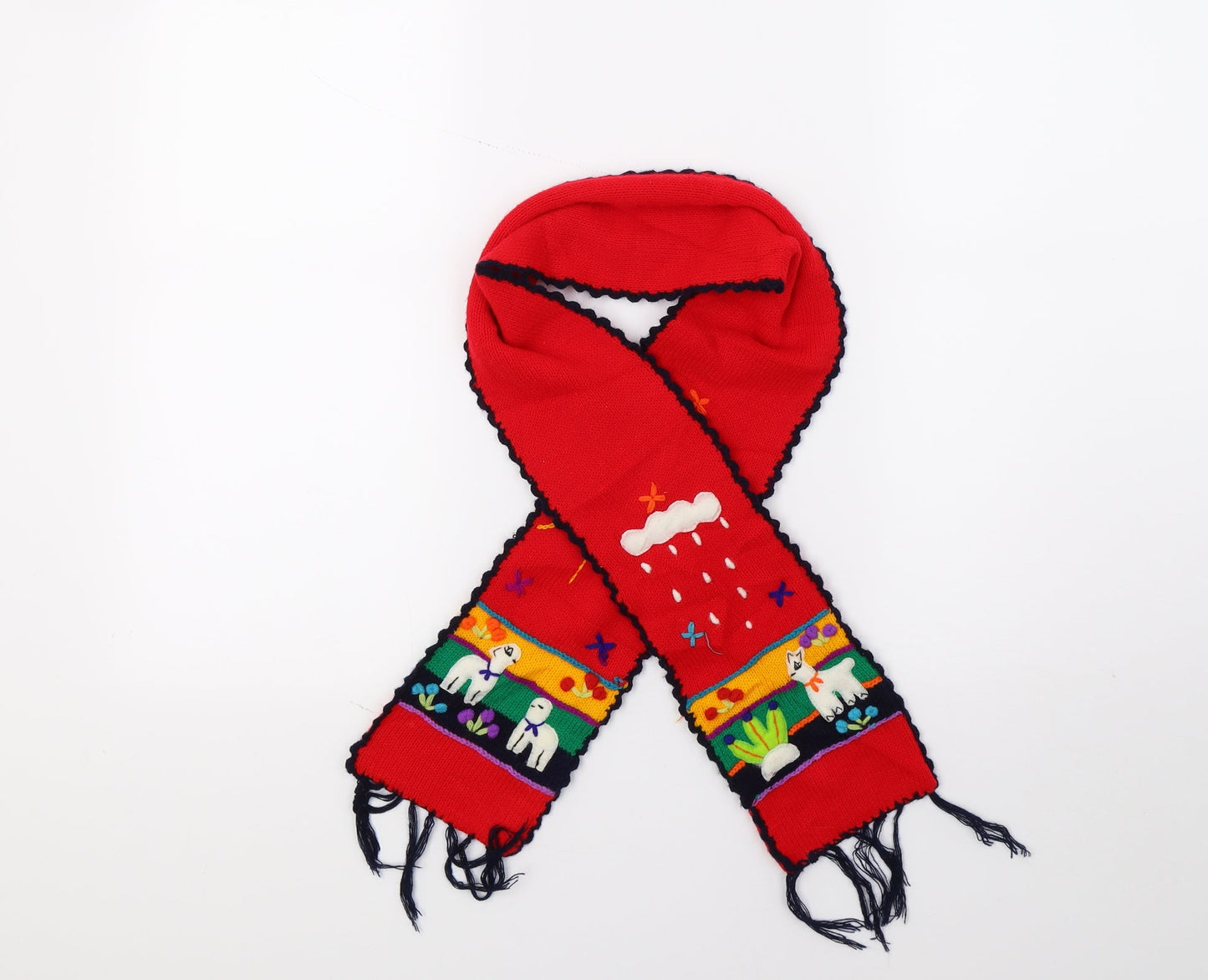 Preworn Womens Red  Knit  Scarf
