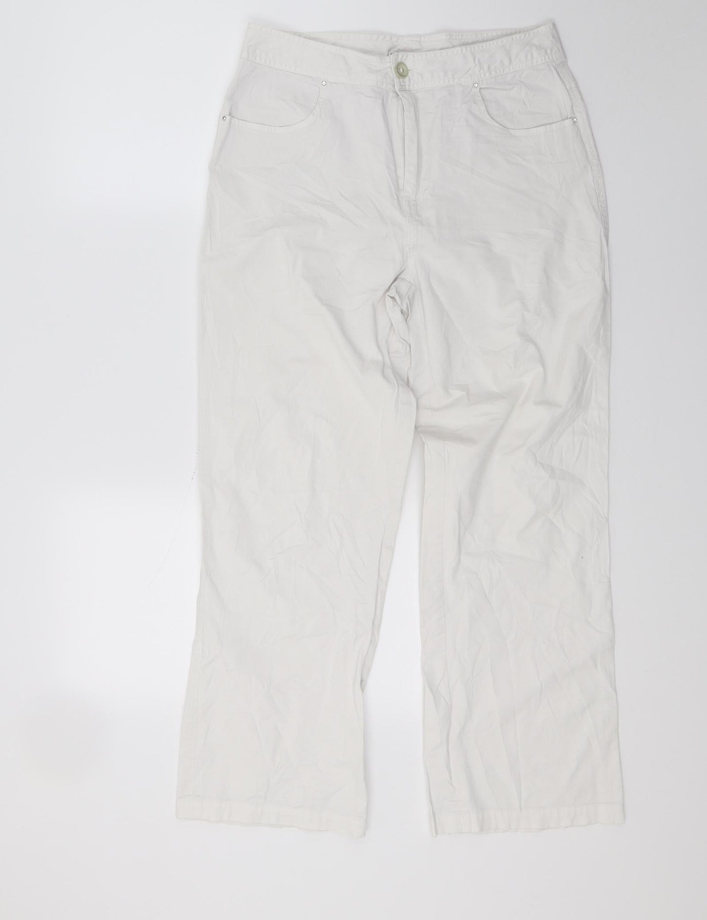 MontReal Womens White  Denim Bootcut Jeans Size 10 L24 in - SHORT LEG