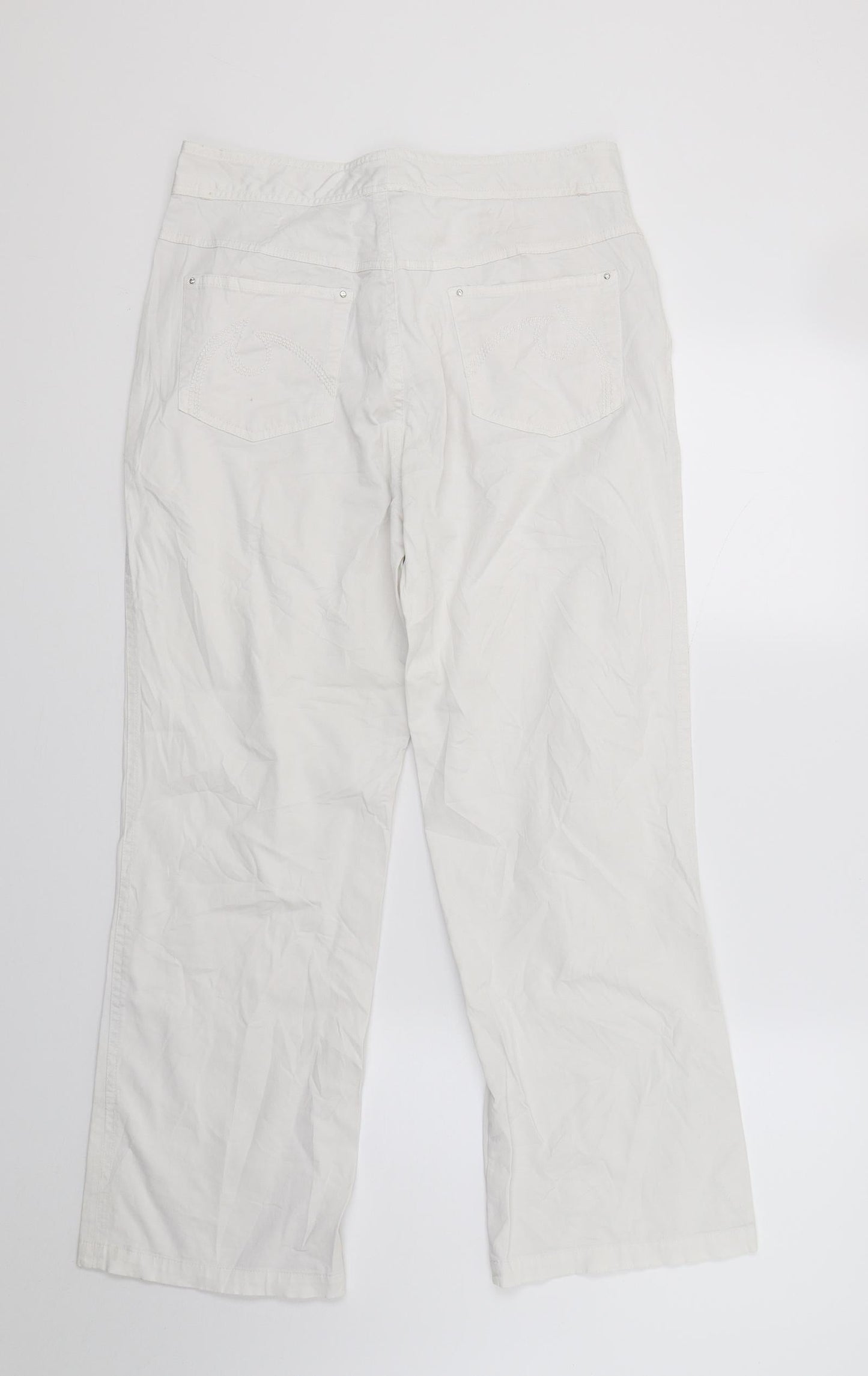 MontReal Womens White  Denim Bootcut Jeans Size 10 L24 in - SHORT LEG