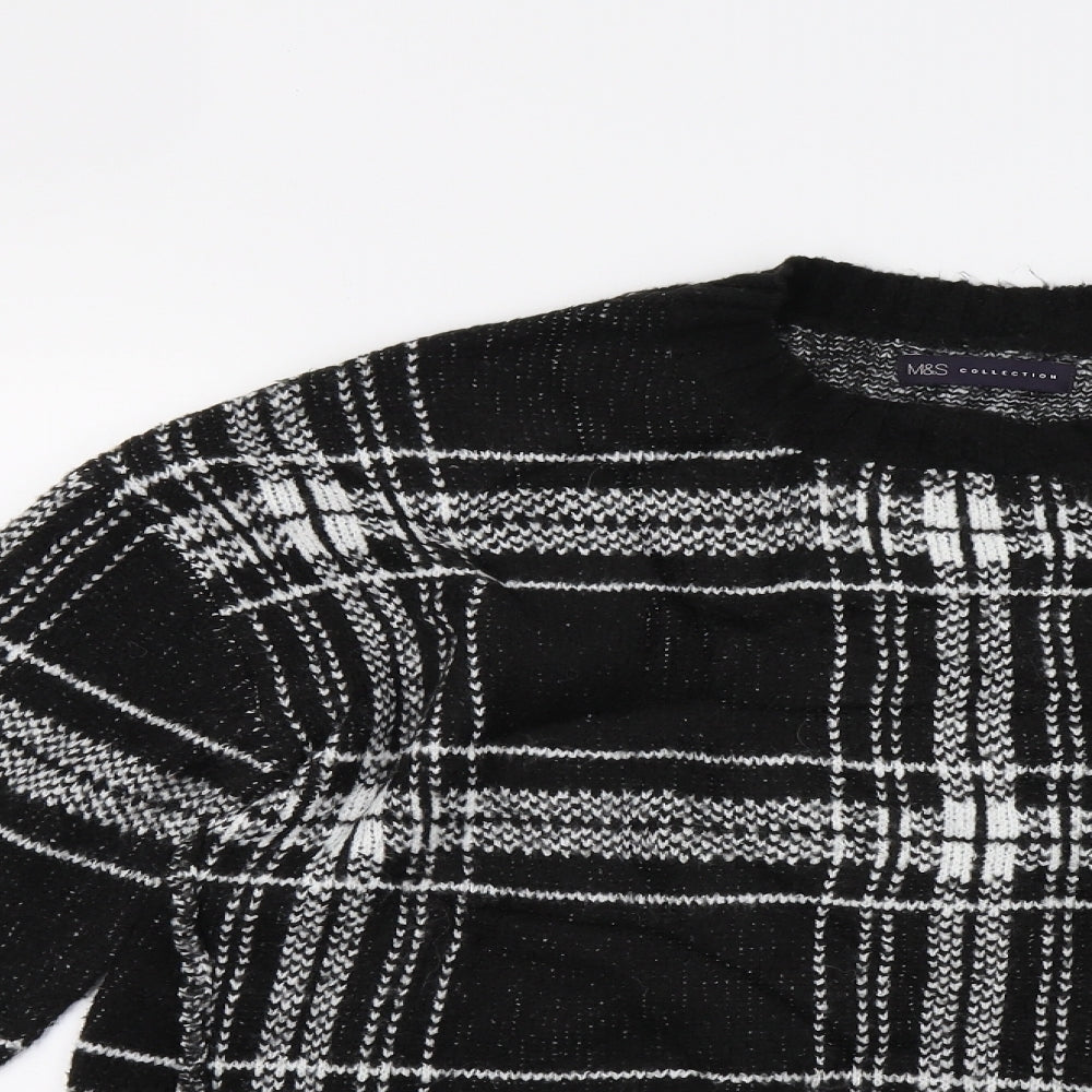 Marks and Spencer Womens Black Check  Pullover Jumper Size M