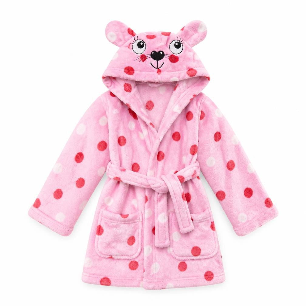 Bluezoo Girls Pink Polka Dot Fleece Top Gown Size 2 Years