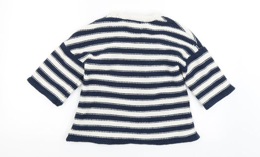 Bellfield Womens Blue Striped  Pullover Jumper Size 8
