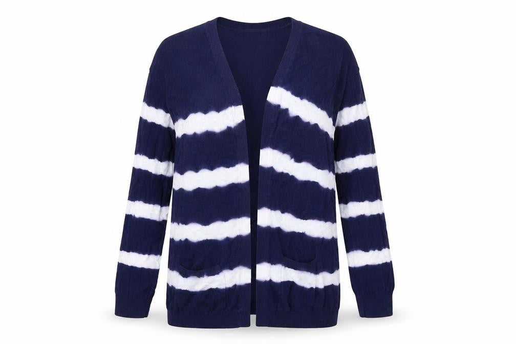 New Look Womens Blue Striped  Wrap Jumper Size 8