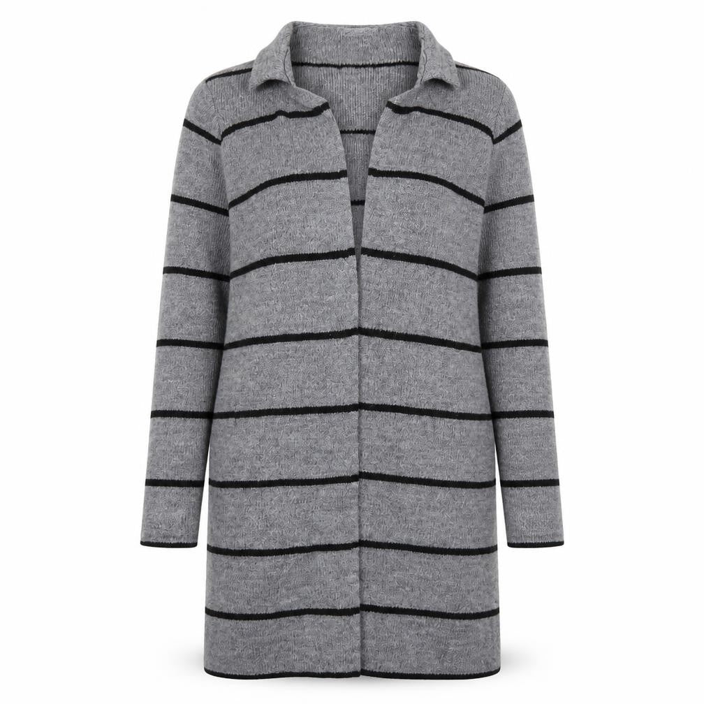 Susy Mix Womens Grey Striped  Cardigan Jumper Size S