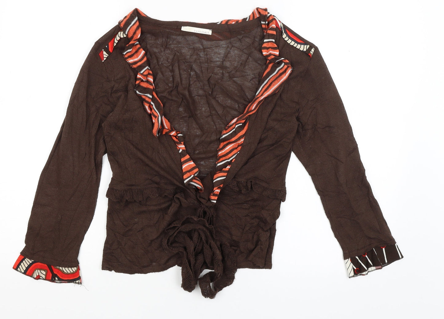 Eva Linka Womens Brown   Wrap Jumper Size S