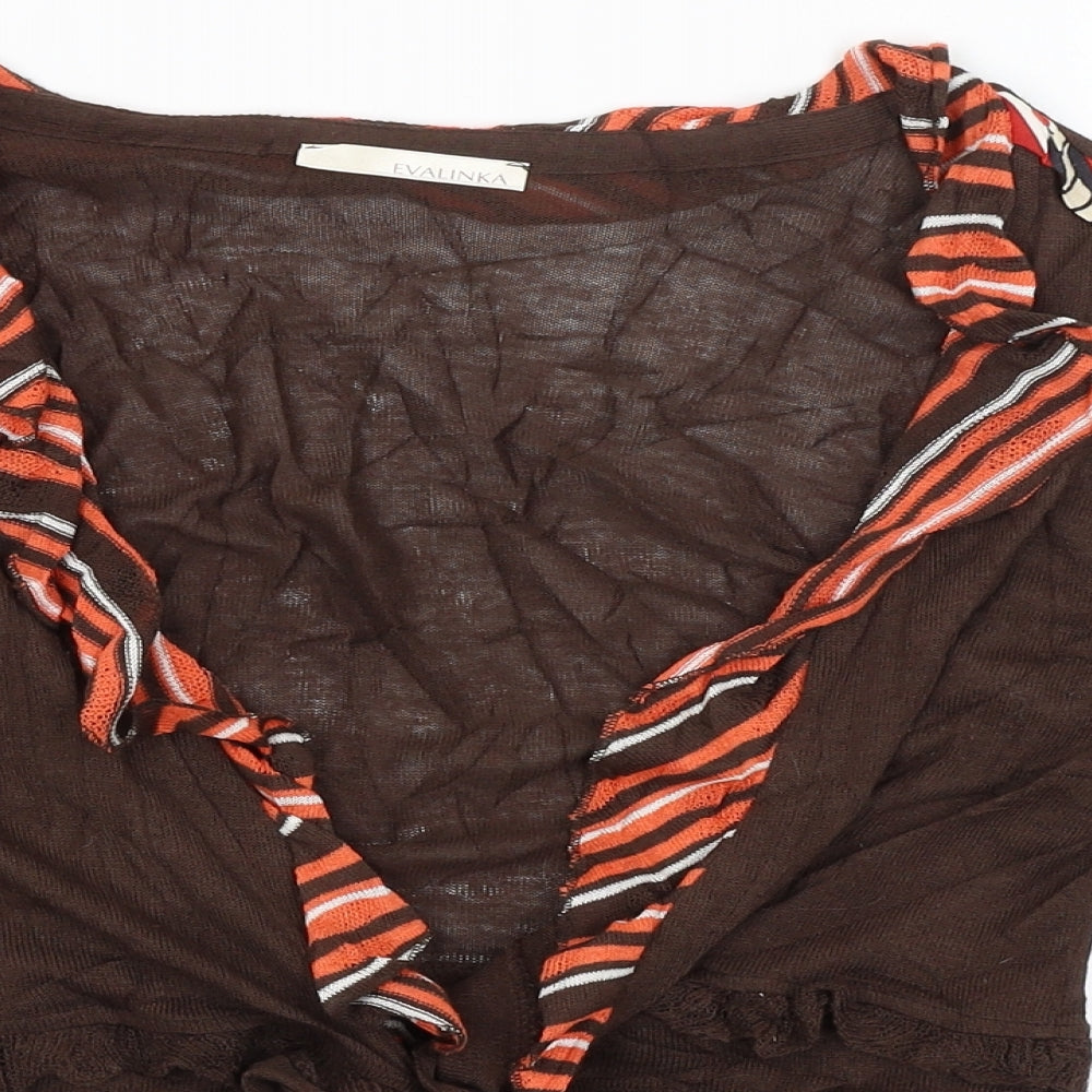 Eva Linka Womens Brown   Wrap Jumper Size S