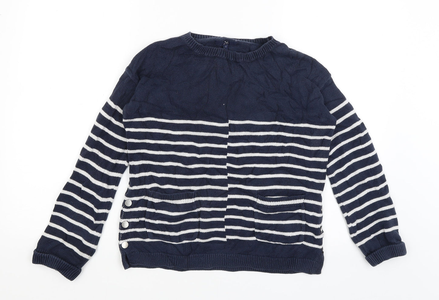 NEXT Womens Blue Striped  Pullover Jumper Size 10
