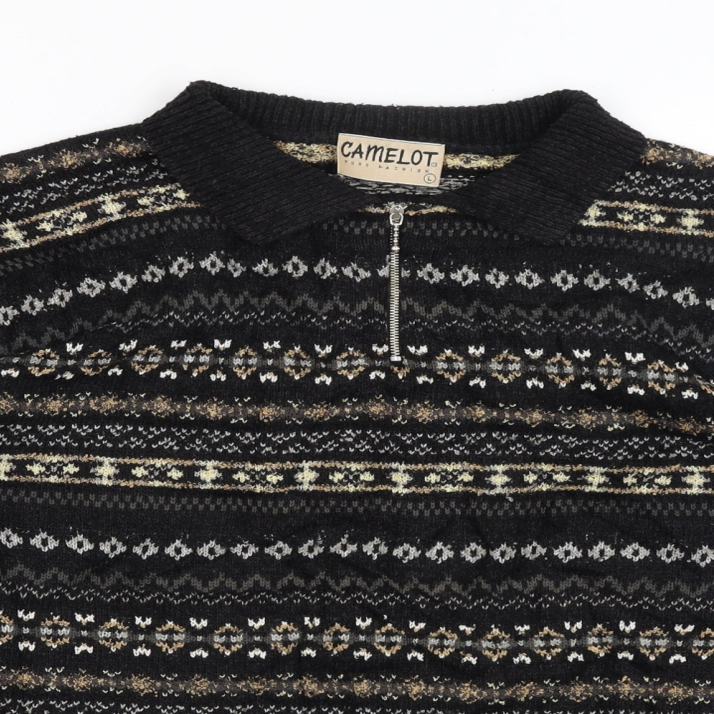 Camelot Mens Black   Pullover Jumper Size L