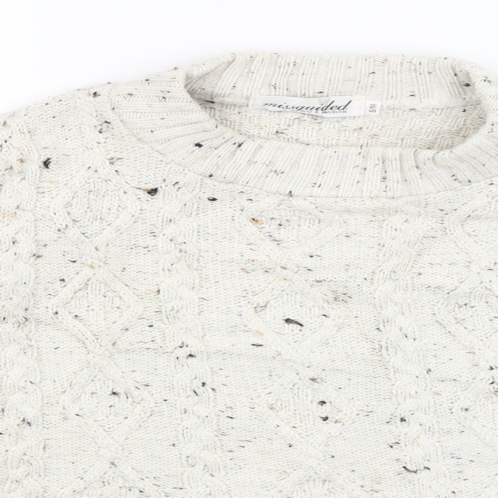Missguided Womens White   Pullover Jumper Size S
