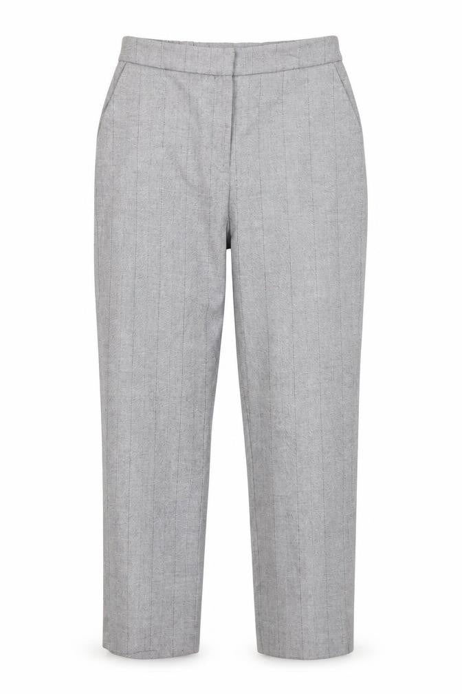 M&S Womens Grey Striped  Dress Pants Trousers Size 12 L29 in