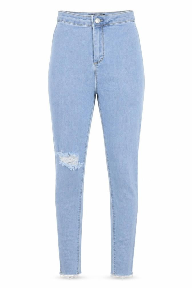 pretty little Thing Womens Blue  Denim Skinny Jeans Size 6 L28 in