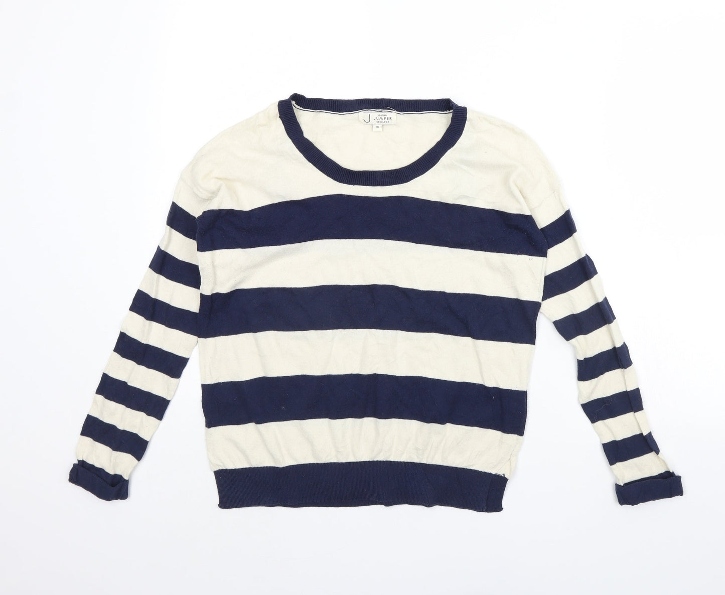 New Look Womens Beige Striped  Pullover Jumper Size 10