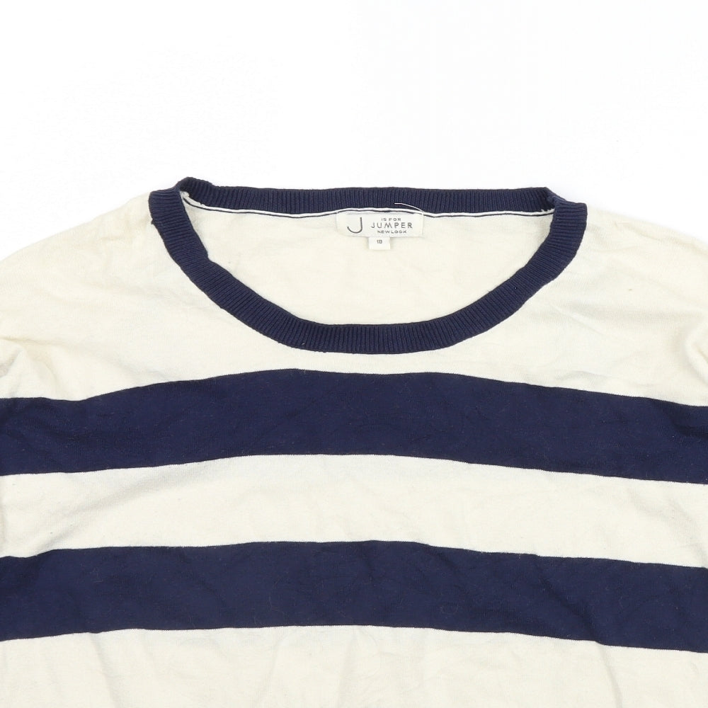New Look Womens Beige Striped  Pullover Jumper Size 10