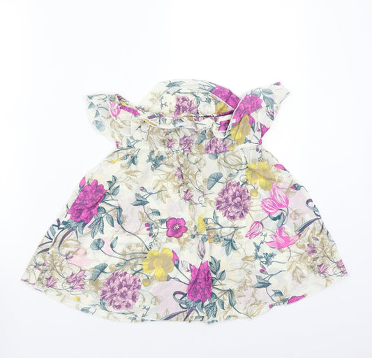 H&M Womens Ivory Floral  Basic Blouse Size 8