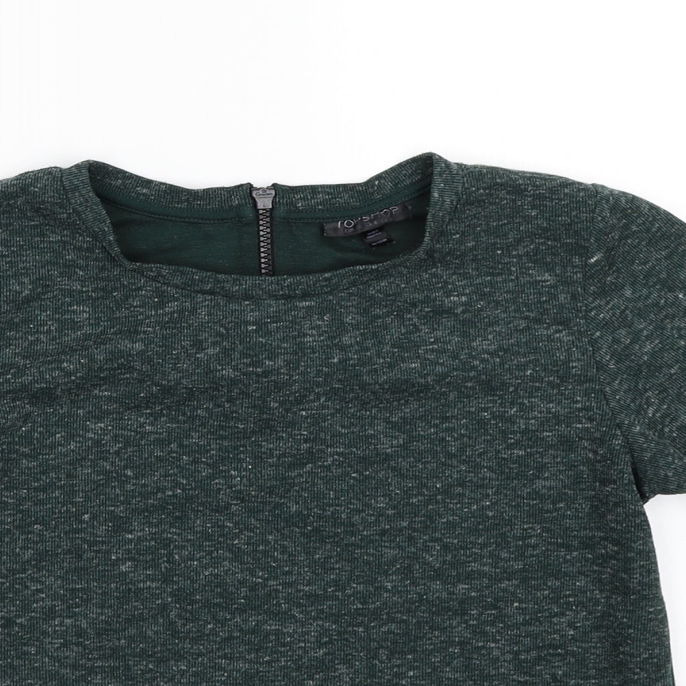 Topshop Womens Green   Basic T-Shirt Size 8