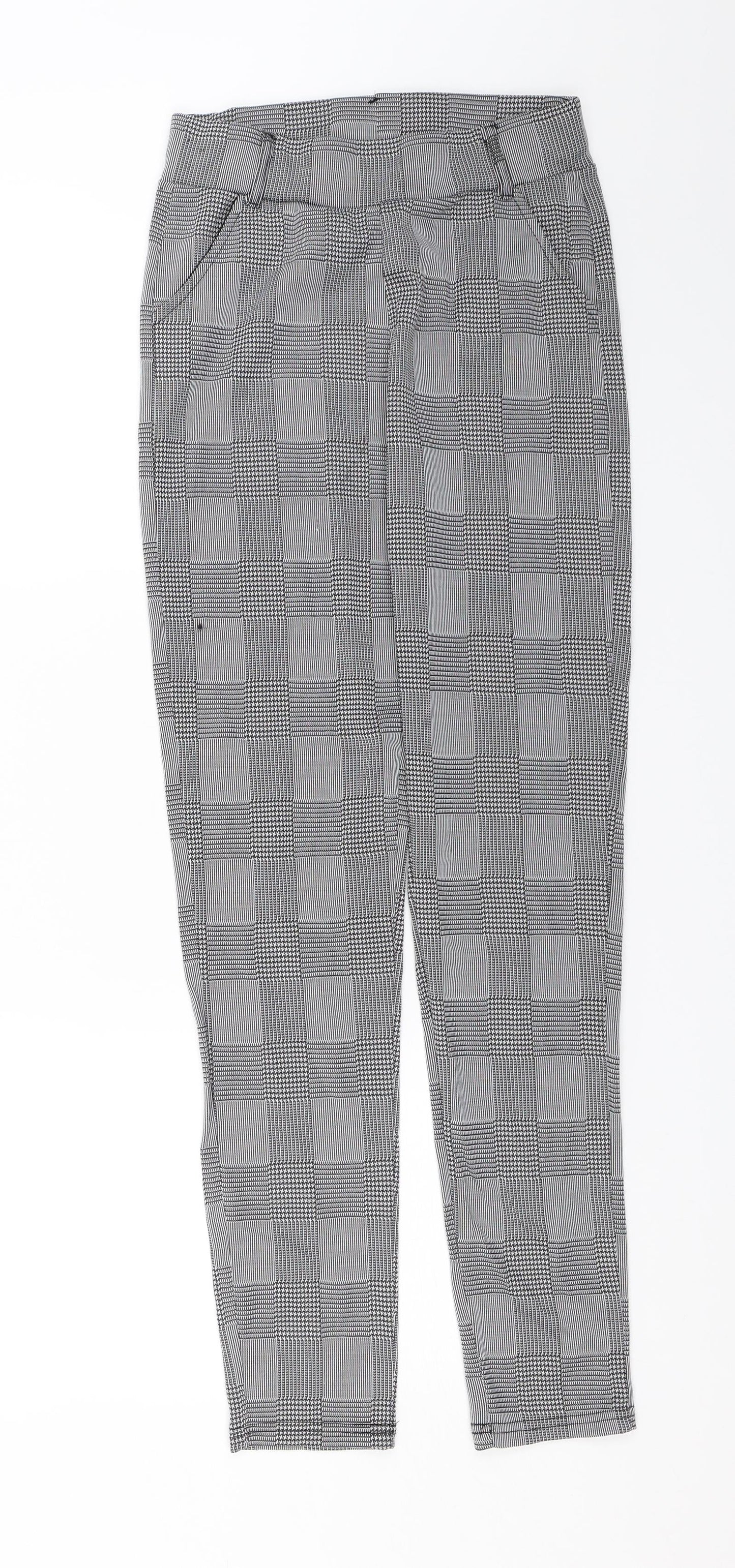 Preworn Womens Grey Check  Capri Trousers Size S L26 in