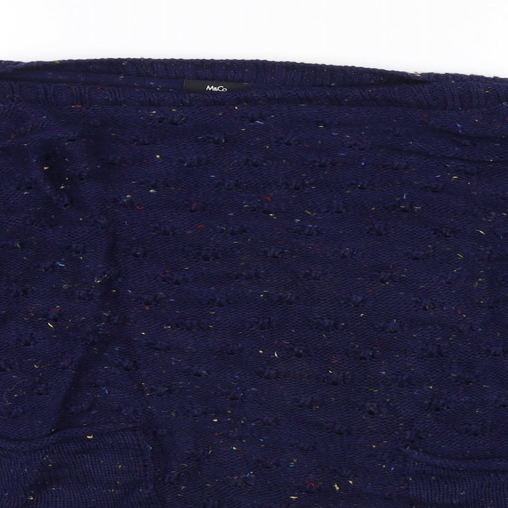 M&Co Womens Blue   Pullover Jumper Size L