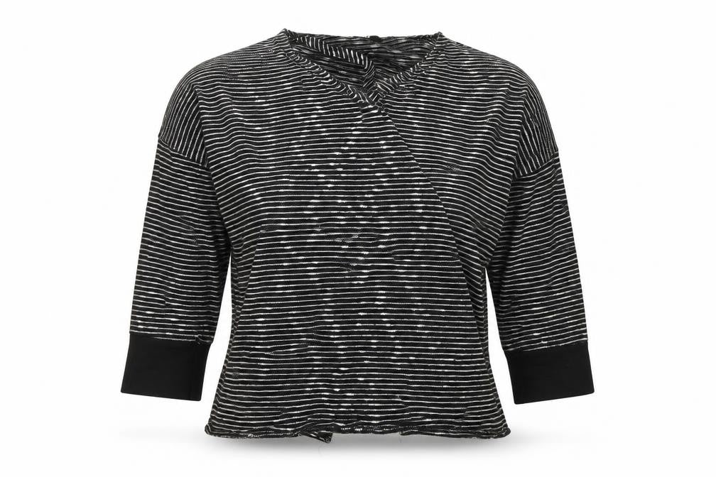 Missguided Womens Black Striped  Basic Blouse Size M