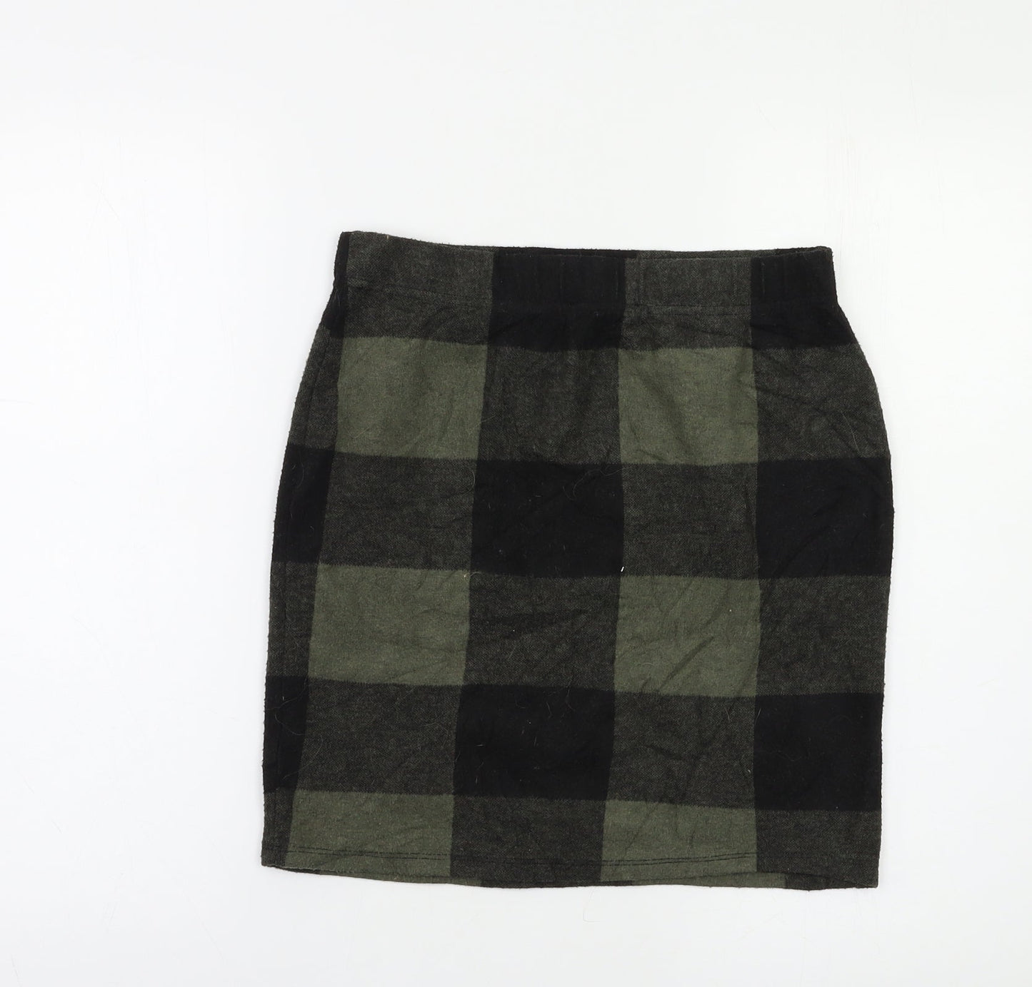 Select Womens Green Check  Mini Skirt Size 10