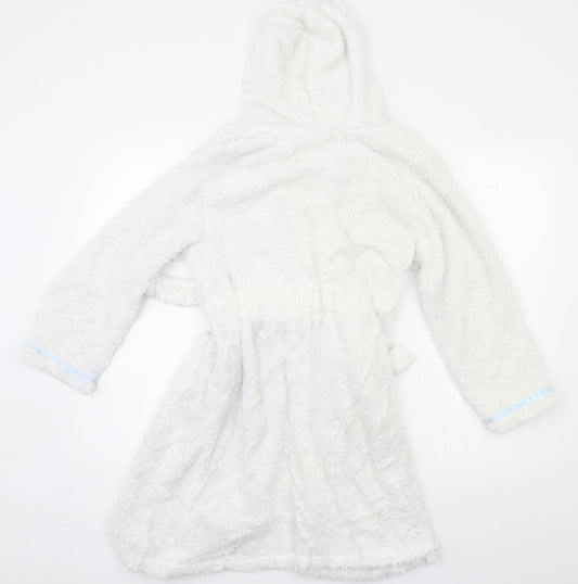 Disney Girls White Solid  Kimono Robe Size 9-10 Years  - Frozen