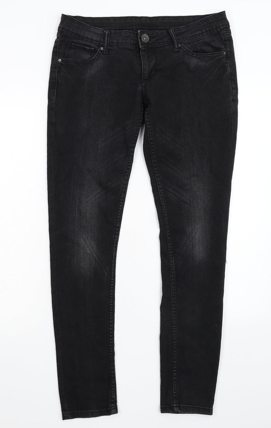 NEON Womens Black  Denim Skinny Jeans Size 10 L31 in