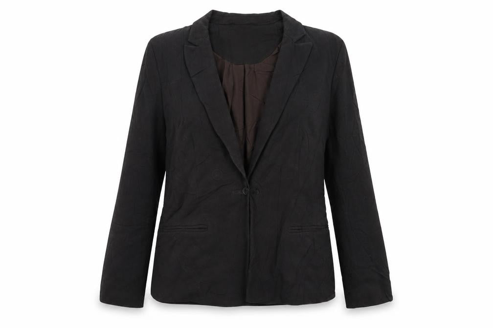 Front view of Principles Petite women’s brown jacket blazer, size UK 12