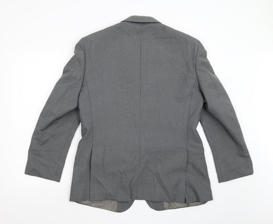 James Barry Mens Grey Striped  Jacket Suit Jacket Size 40