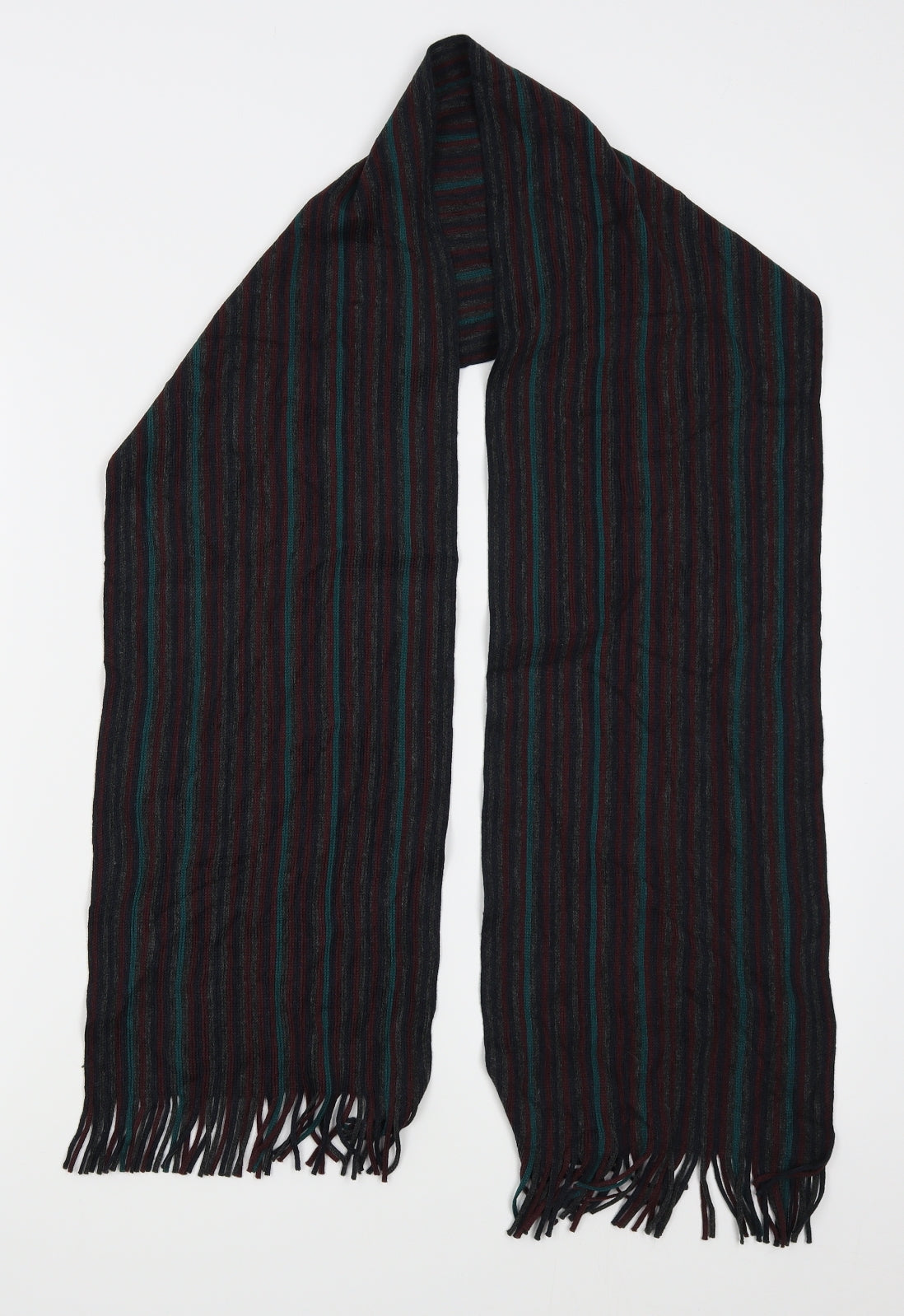 M&S Unisex Grey Striped   Scarf