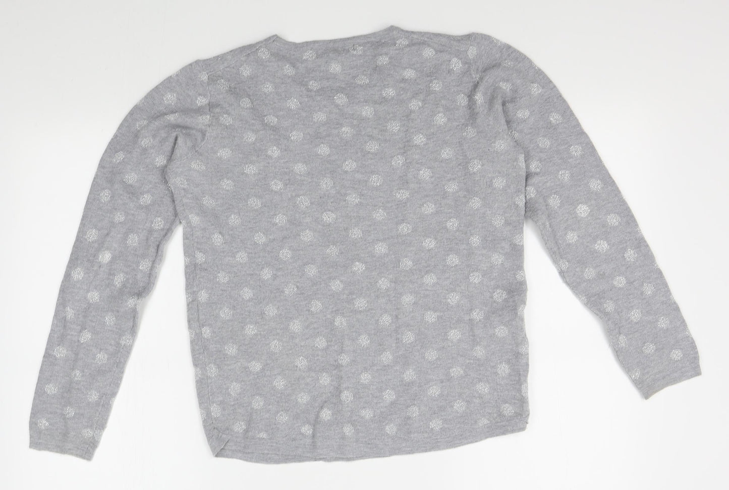 Mango Womens Grey Polka Dot  Pullover Jumper Size M