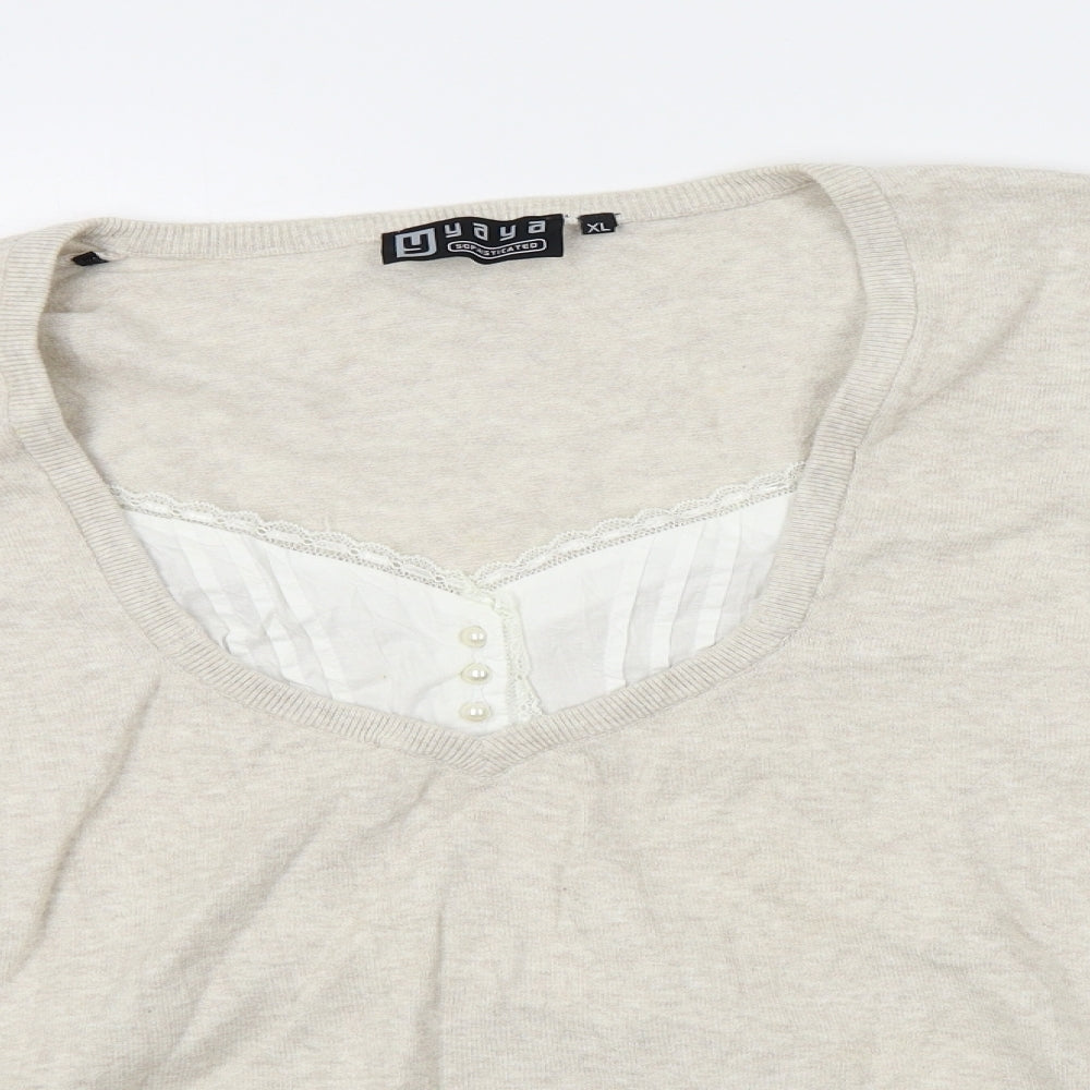 YAYA Womens Beige   Pullover Jumper Size XL