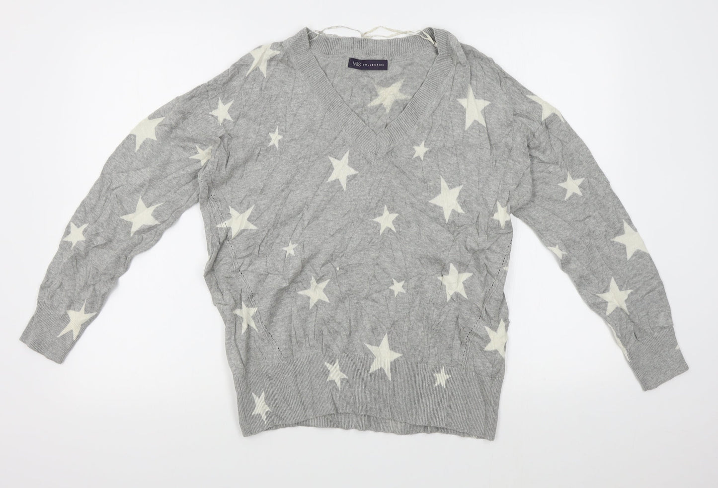 M&S Womens Grey   Pullover Jumper Size M