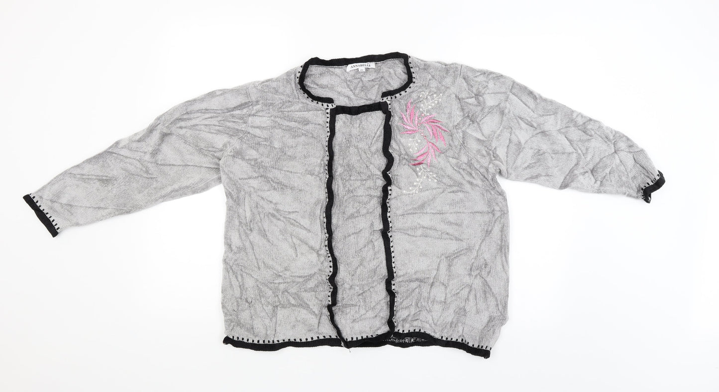 Annabelle Womens Grey Floral  Pullover Jumper Size XL
