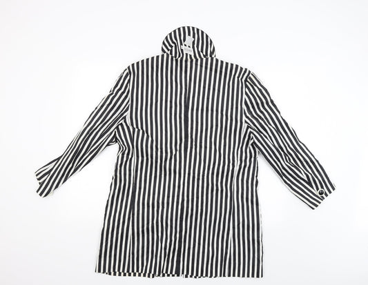 Leslie Fay Womens Black Striped  Basic Button-Up Size 44  - Size 46