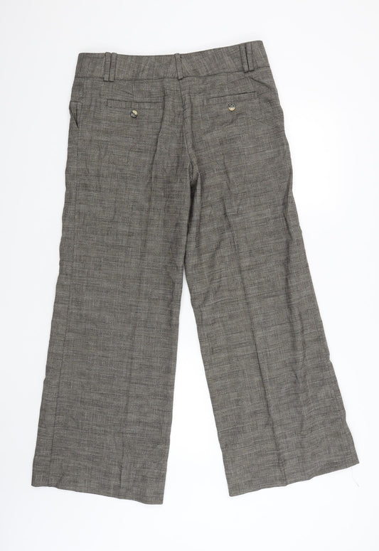 Marks and Spencer Womens Gold Check  Carpenter Trousers Size 14 L29 in