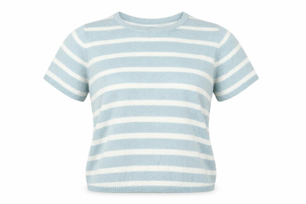 Bonmarché Womens Blue Striped  Basic Blouse Size S