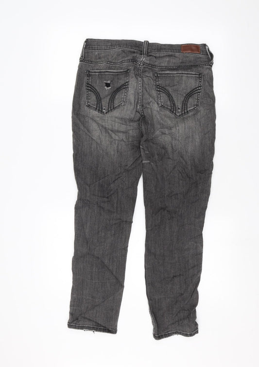 Hollister Mens Grey   Skinny Jeans Size 27 in L24 in - ripped details