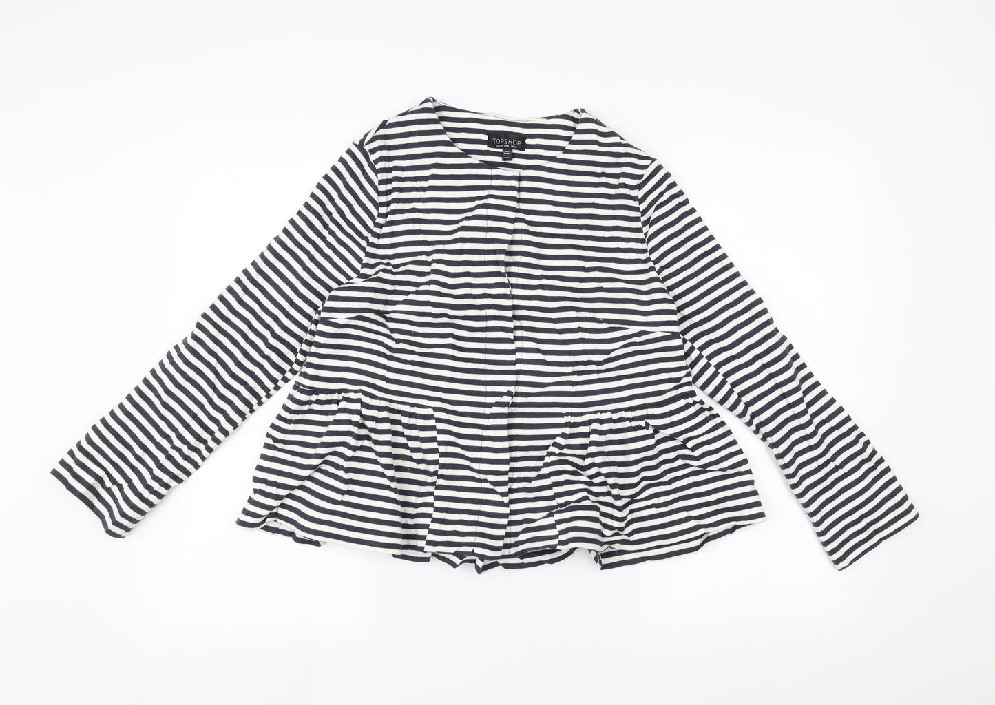 Topshop Womens White Striped  Pullover Jumper Size 12