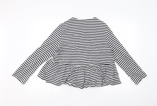 Topshop Womens White Striped  Pullover Jumper Size 12