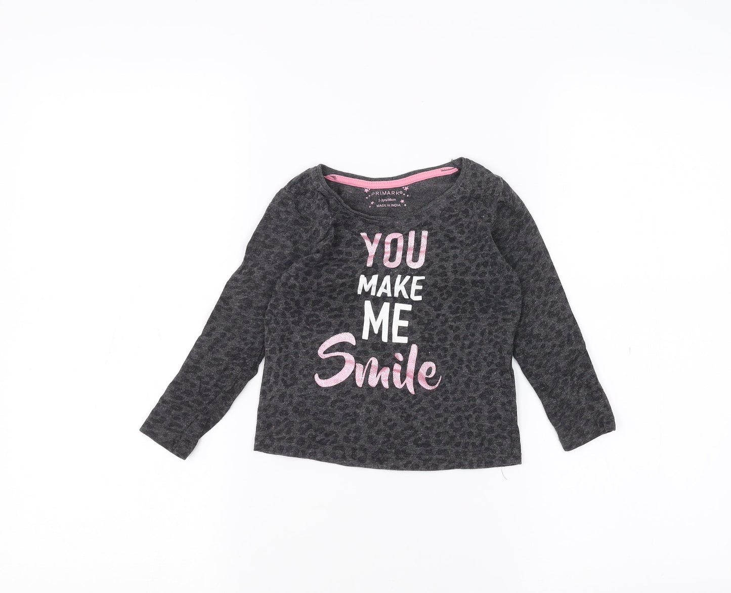 Primark Girls Black   Basic T-Shirt Size 2-3 Years