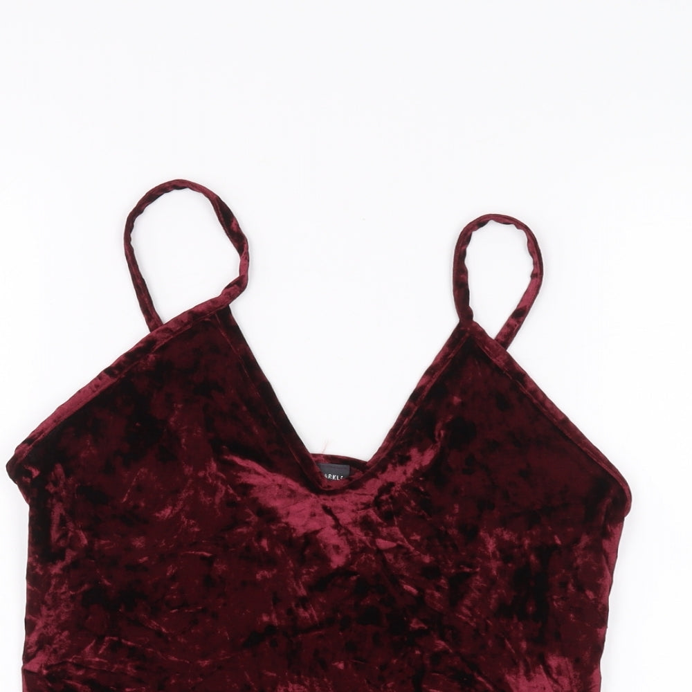 Sparkle & Fade Womens Red   Basic T-Shirt Size M